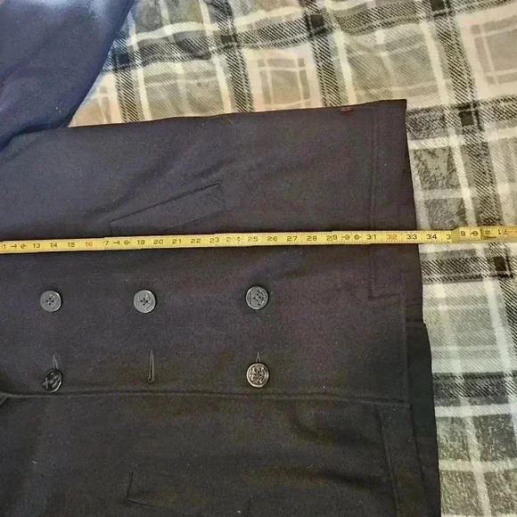 Vintage Woolrich double breasted Large man's navy blue peacoat - Picture 6 of 13